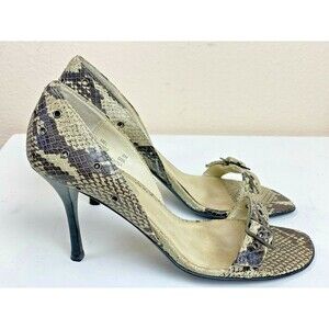Calvin Klein Beige Snakeskin Python Stiletto High Heel Date Night 6 Mob-wife Box